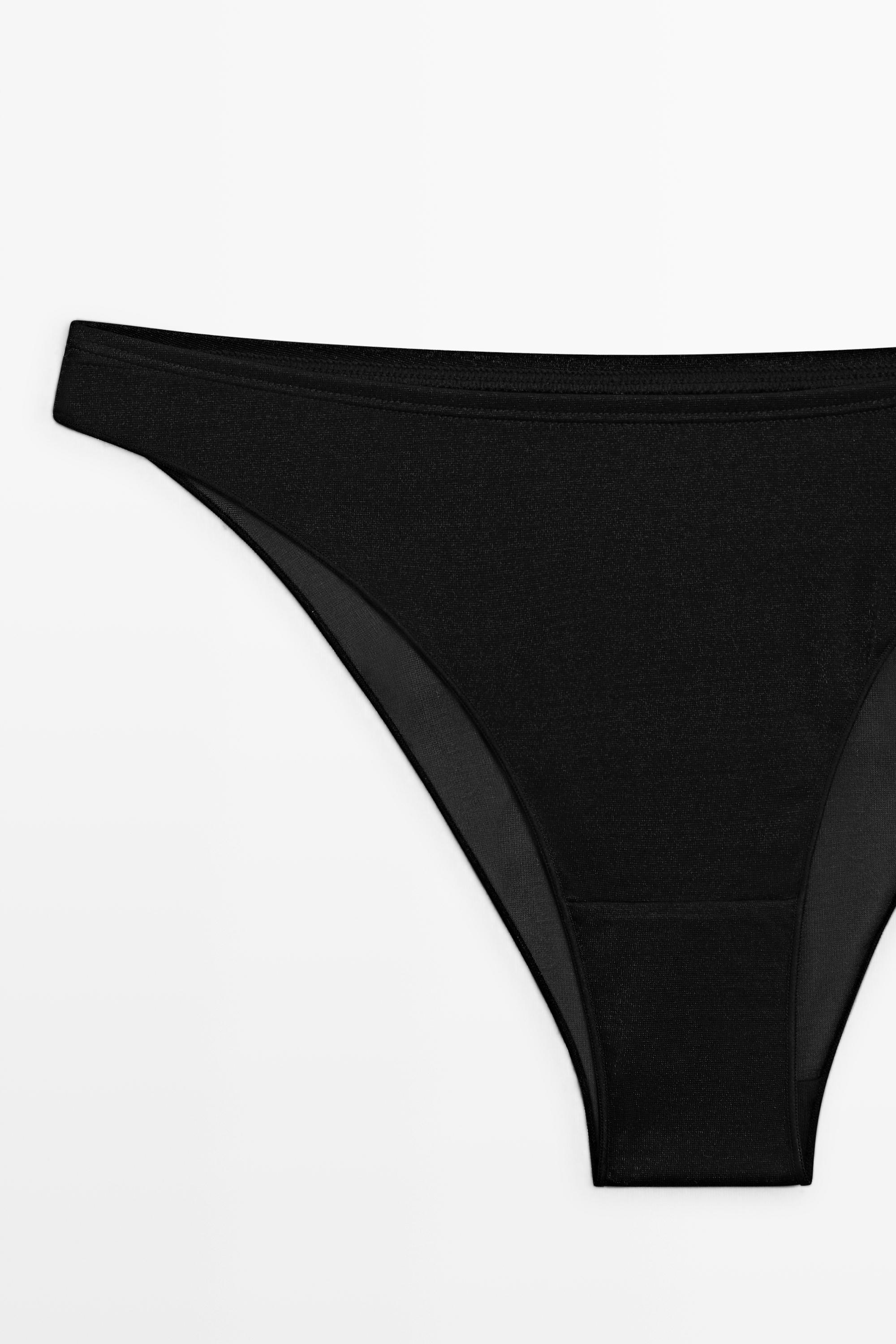 Semi-sheer briefs with metallic detail